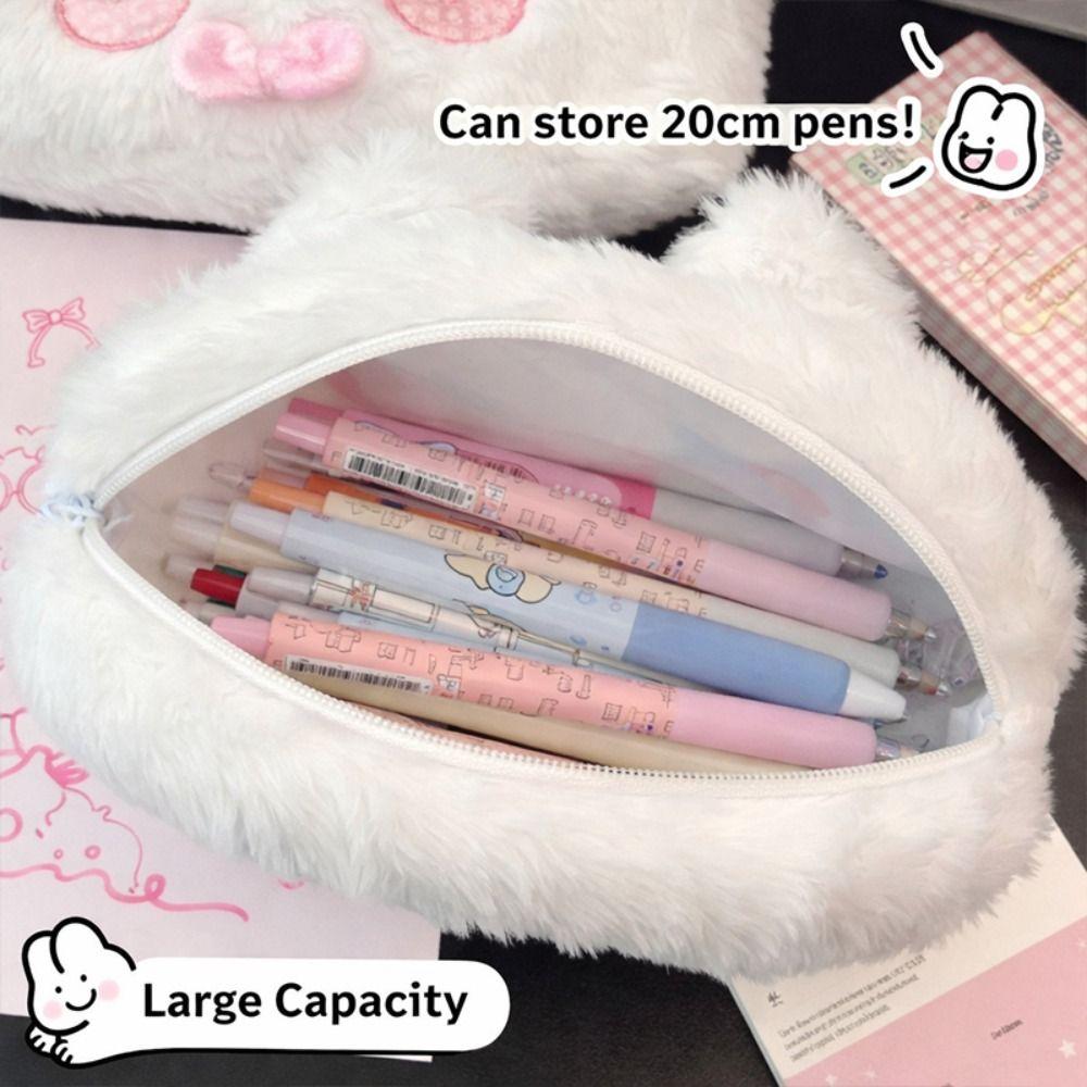 Portable Pencil Case Rabbit Shape Large Capacity Stationery Pouch Stationery Organizer Students