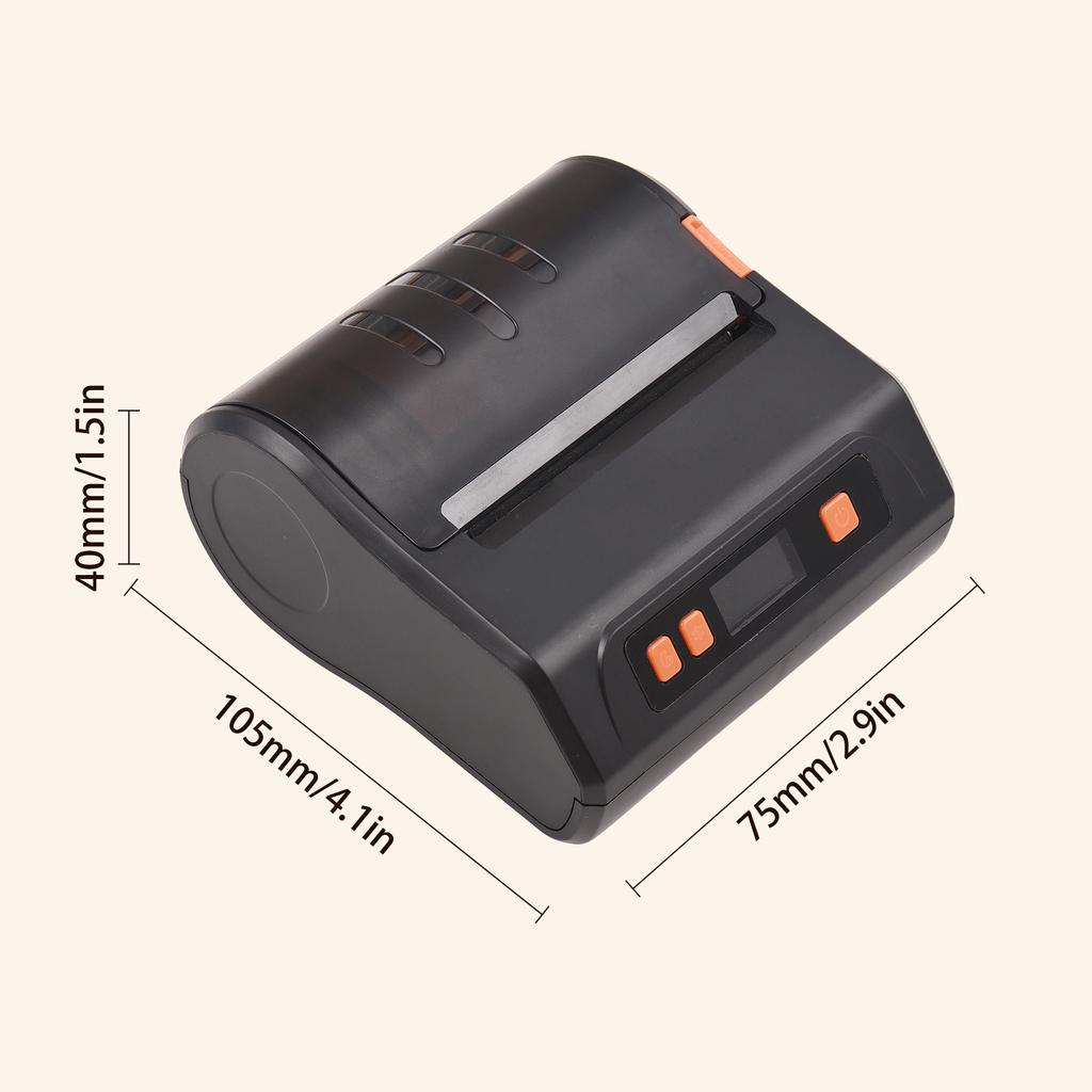Bisofice Portable 80mm Receipt Label Printer Wireless BT Thermal Receipt Printer Mobile Bill