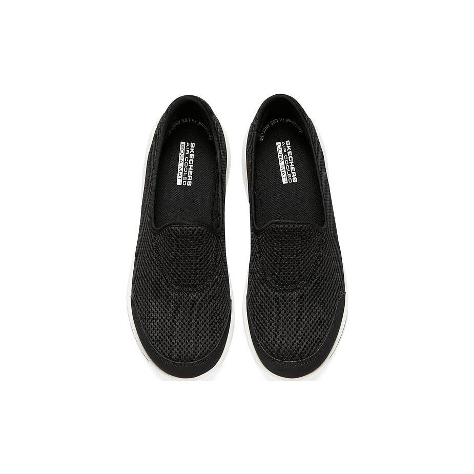 Skechers Go Walk Classic Ткань Сетка Синтетическая кожа Удобные Универсальные Низкие Повседневные Кроссовки Женские Черный Белый 124979-BKW