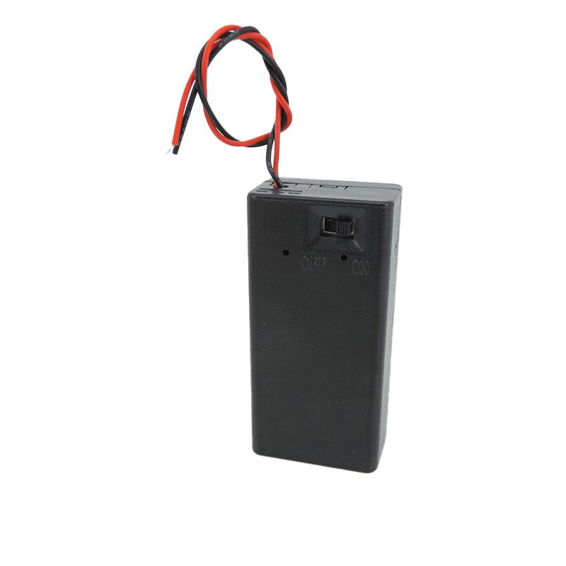 10 шт./лот, коробка с держателем батареи 9 В с проводом, переключатель включения/выключения, чехол, 2-контактный провод для коробки PP3, держатель для блока питания «сделай сам», док-станция