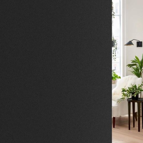Qualsen Blackout Window Film [Pitch Black, Ultra Blackout] Privacy Screen, Blackout Film, Dramatically Reduces Light Leakage, UV Protection, Dark Enou