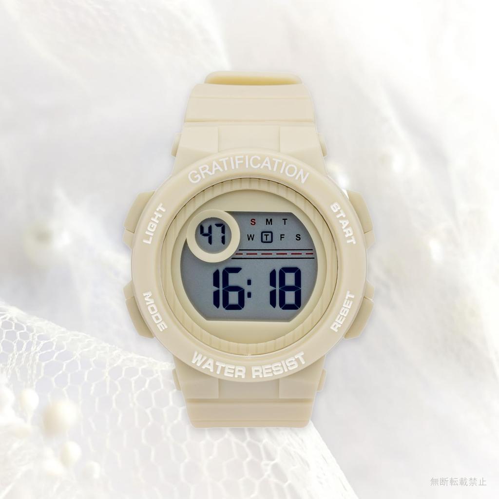 Цифровые часы 3 ATM Водонепроницаемые WP Dain Бежевые [Fieldwork] Женские YM122-2