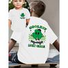 European sizes Summer Boys' Fashion Short-Sleeve T-Shirt "COOLEST LUCKY CHARM" Lettering with Cartoon Prints of a Four-Leaf Clover