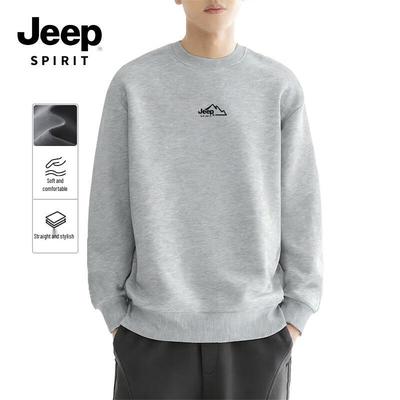 JEEP SPIRIT Мужской зимний флисовый свитшот с круглым вырезом