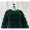 Womens Faux Fur Coat With Fox Hair Trim Design Long Sleeve Winter Warm Outerwear