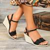 Женские пеньковые веревочные сексуальные новые модные простые водонепроницаемые соломенные сандалии на танкетке LFD-11011-9
