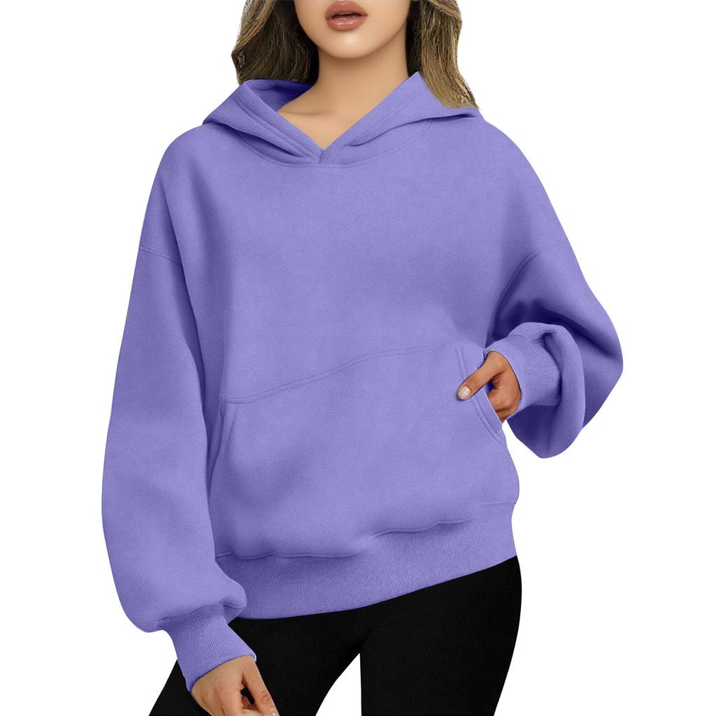 Women's Oversized Hoodies Fleece Sweatshirts Fashion Pullovers Winter Clothing
