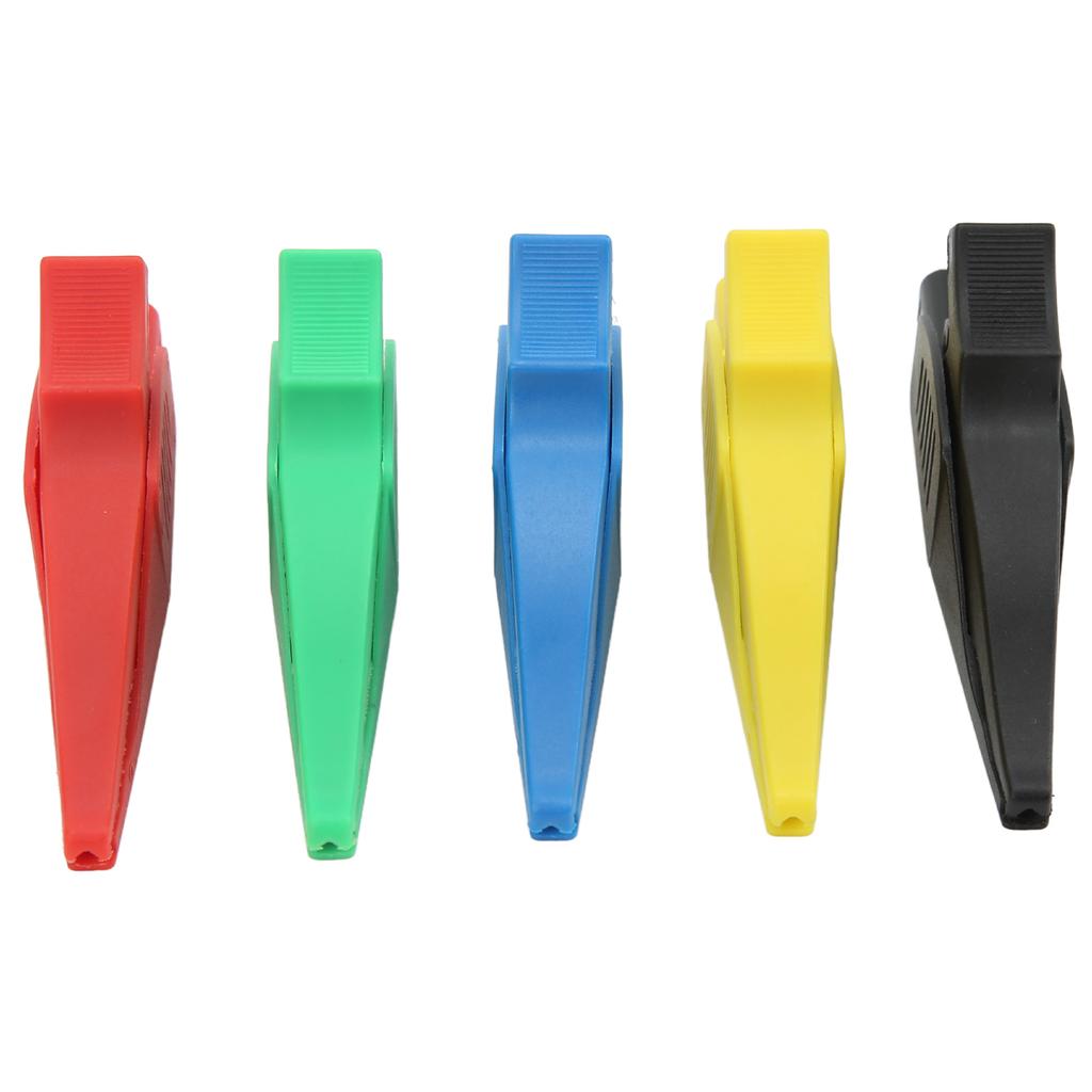 5Pcs Electric Test Clips Lightweight Safe 5 Colors Insulated Safety Multimeter Test Clips with 4mm Jack for Cars