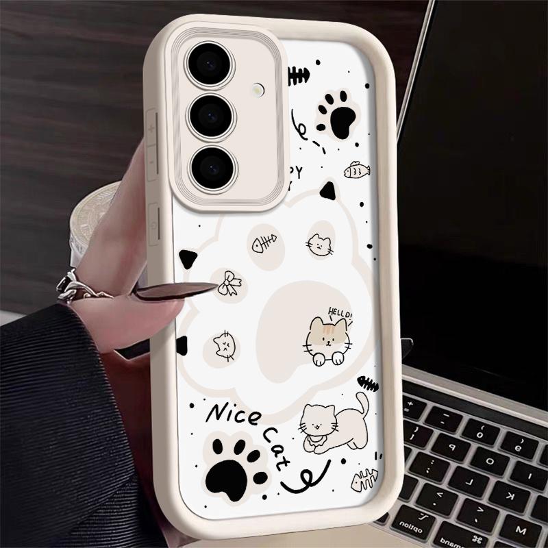 Корейский милый чехол для телефона с кошачьей лапкой для Samsung Galaxy Case S24 S23 S22 S21 Ultra Plus Fe A55 A54 A53 A52 A35 A25 A15 5G Y2k Чехол
