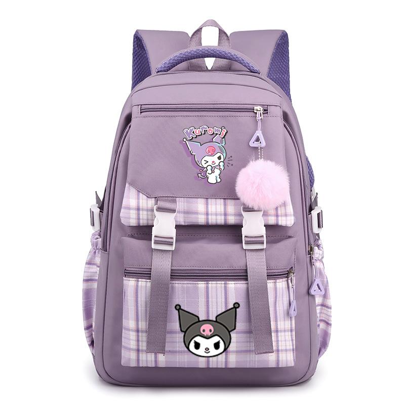 Cartoon Pattern College Style Backpack Large Capacity Junior High School High School Student Cute Style Schoolbag