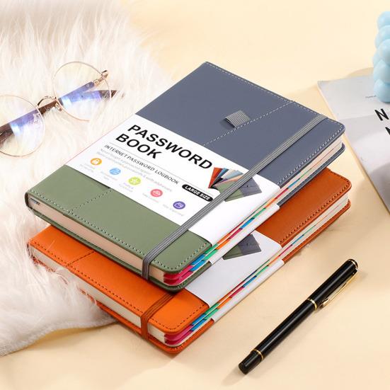 Книга паролей с красочными алфавитными вкладками Книга-хранитель паролей в твердом переплете для веб-сайта паролей в Интернете