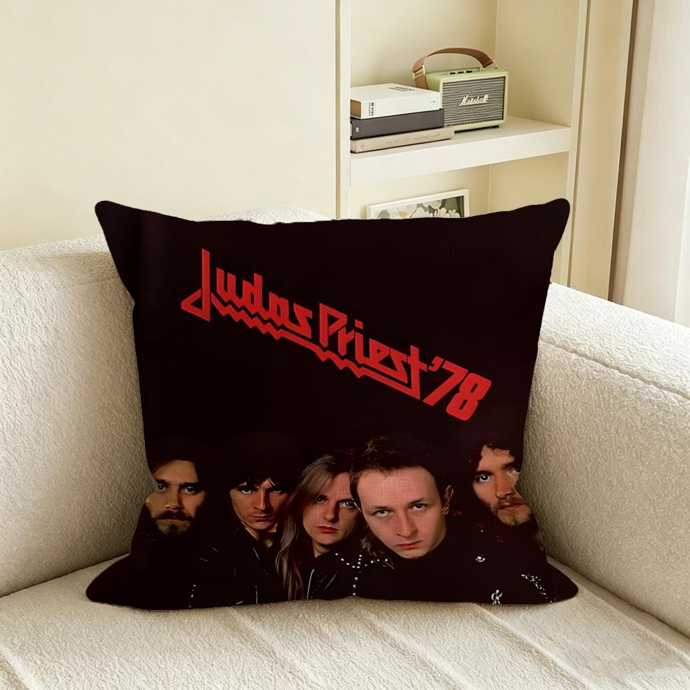 J-Judas Priest Cushion Cover Natural Linen Pillowcase Set, All-In-One Decor For Sofa, Bedroom & Chair