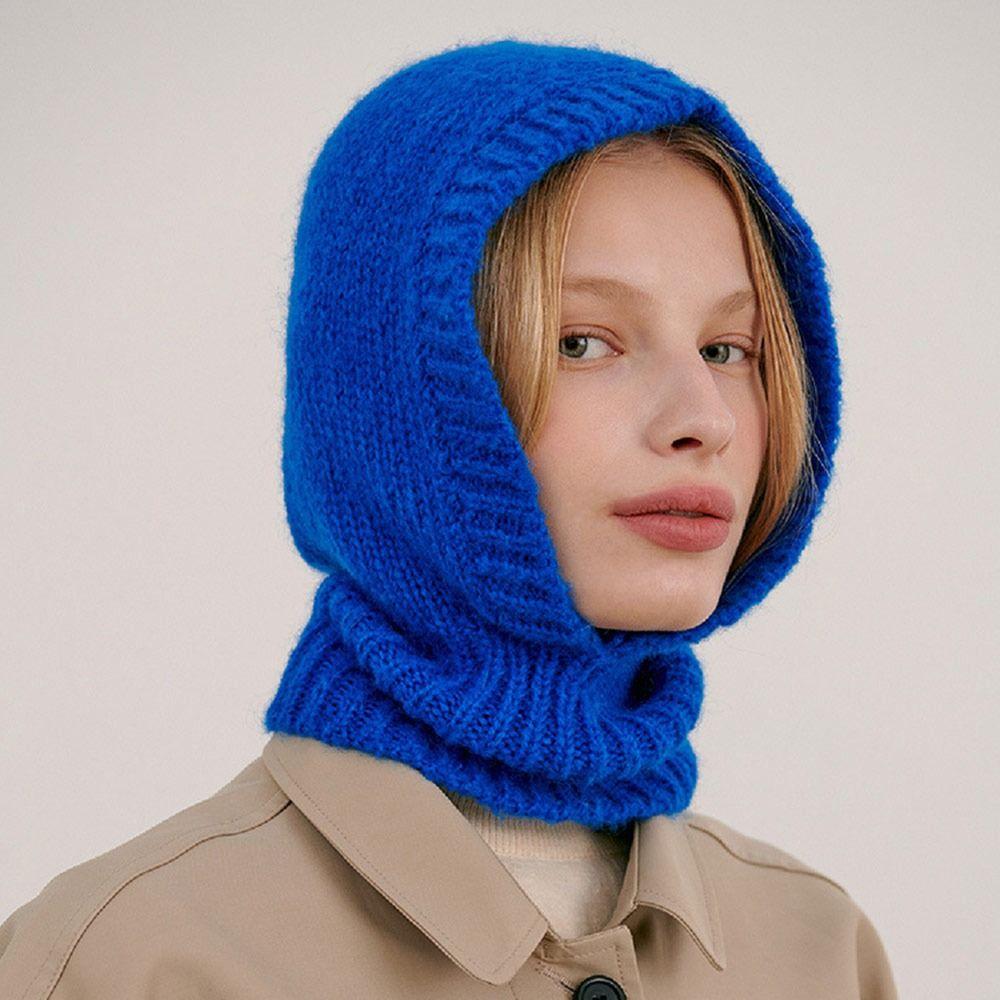 Мужская и женская теплая вязаная шапка с воротником-снудом, шапка-бини, шарф с капюшоном, шапка-балаклава