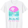 Майами Флорида Сувенир Винтажная 80-е Vaporwave South Beach Мужская Женская Детская Футболка