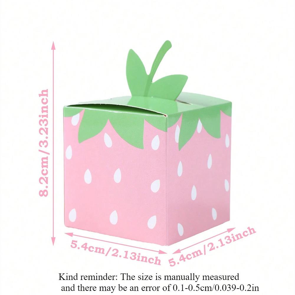 10 шт. Красная коробка для конфет в виде клубники, Подарочная коробка для детской вечеринки по случаю дня рождения, Коробка для дим-самов, Фестивальная вечеринка, Коробки для конфет, Квадратная мини-розовая коробка