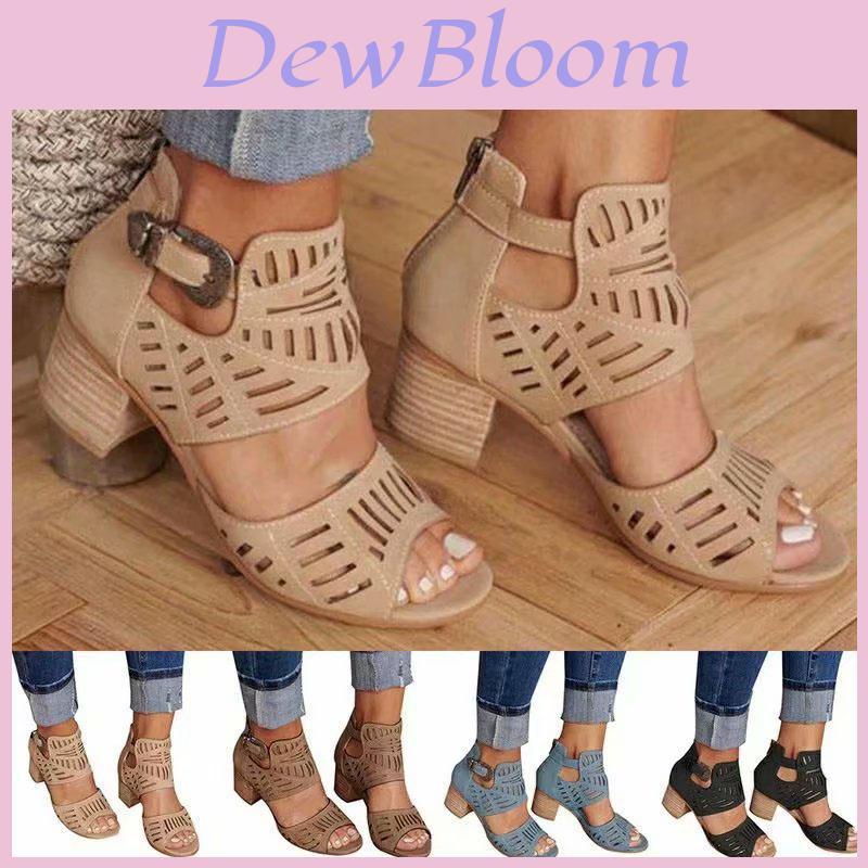 Stylish Ladies Summer Block Heels Sandals With Comfy Insole And Breathable Design
