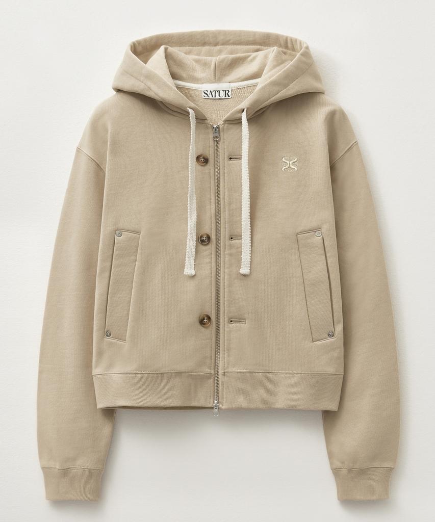 Худи на молнии Satur Theo Cotton All Day, бежевое (Тип Б)