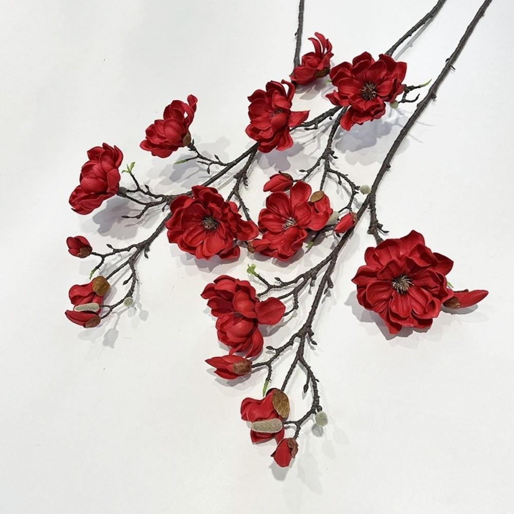 Handmade Simulation Big Magnolia Real Touch Fake Flower Artificial Magnolia Branch  Teacher's Day