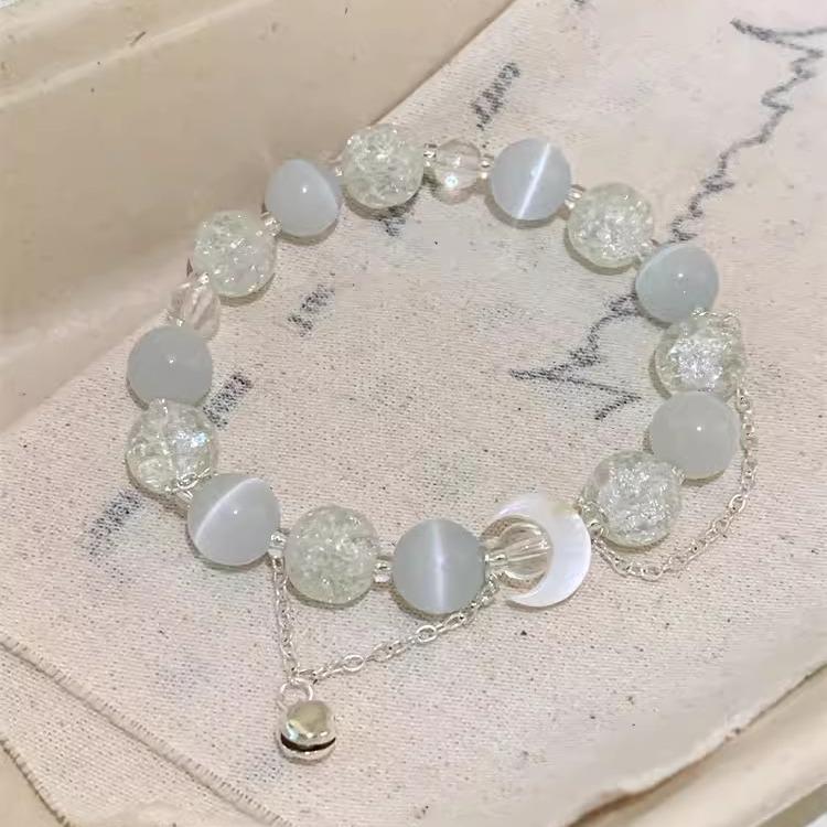 Женский браслет с лунным колокольчиком из кошачьего глаза: Элегантные китайские бабочки из бисера для подруг