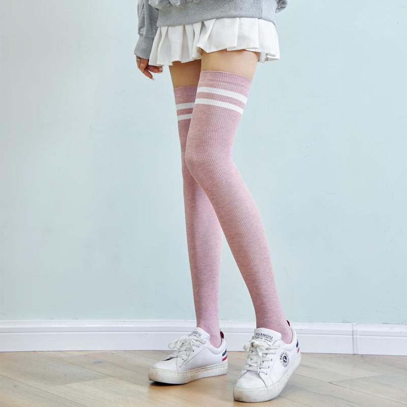 Весенне-осенние микрокомпрессионные утягивающие чулки выше колена для женщин - в японском корейском студенческом стиле, студенческие длинные носки для футбола