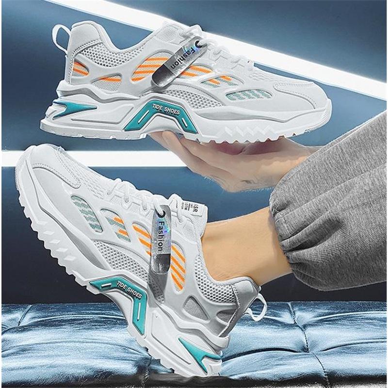 Мужская обувь дышащая универсальная сетчатая спортивная и досуговая беговая обувь черного цвета