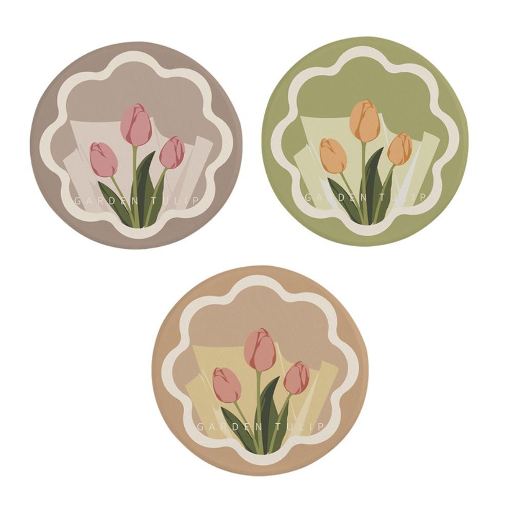 3PCS Anti-oil Heat Insulation Pad Non-slip Coffee Cup Pads Household Table Mat Tulip Coaster Office