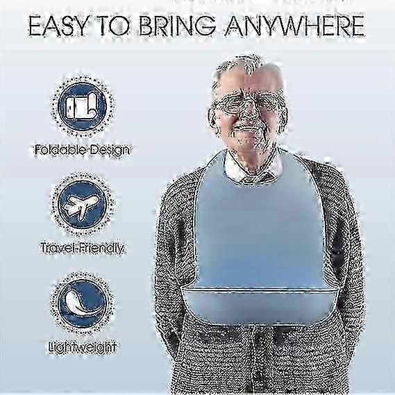 Washable Silicone Adult For Elderly, Adjustable Silicone Adult Bib, Waterproof Bib For Elderly With Crumb Catcher,feeding For Elderly Disab