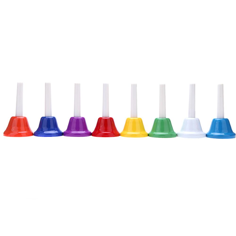 Handbell Hand Bell 8 Note Metal Colorful Kid Children Musical Toy Percussion Instrument