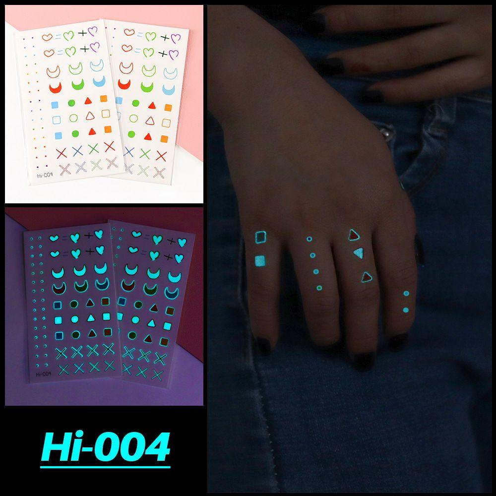 Fluorescent Star Feather Temporary Tattoos Blue Luminous Fake Tattoo Body Art Tattoo Sticker