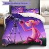 The Pink Panther Pattern Bedding Quilt Set  Home Decoration  Gift (1 * duvet cover + 2 * pillowcase  without core)