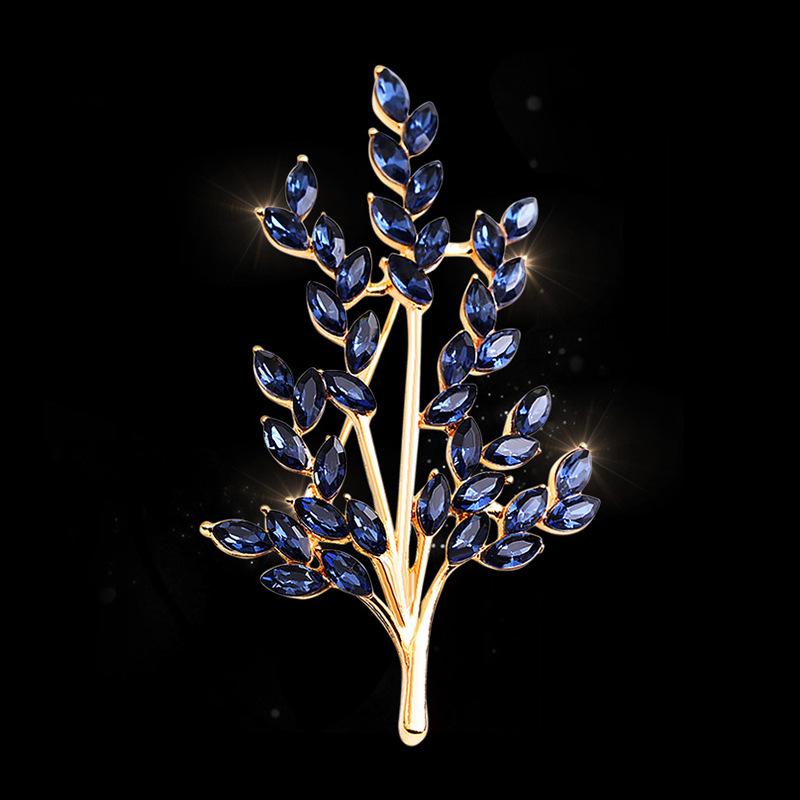Брошь в виде колоса пшеницы, высококачественный женский универсальный хрустальный корсаж, нишевый дизайн, булавка, аксессуары для одежды