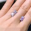 1pair 8mm Square Imitation Zircon Stud Earrings for Women, Wedding Christmas Gift