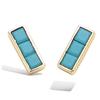 [P8043] - Gold Plated 'Boho' Turquoise Earrings - 10x4 Mm