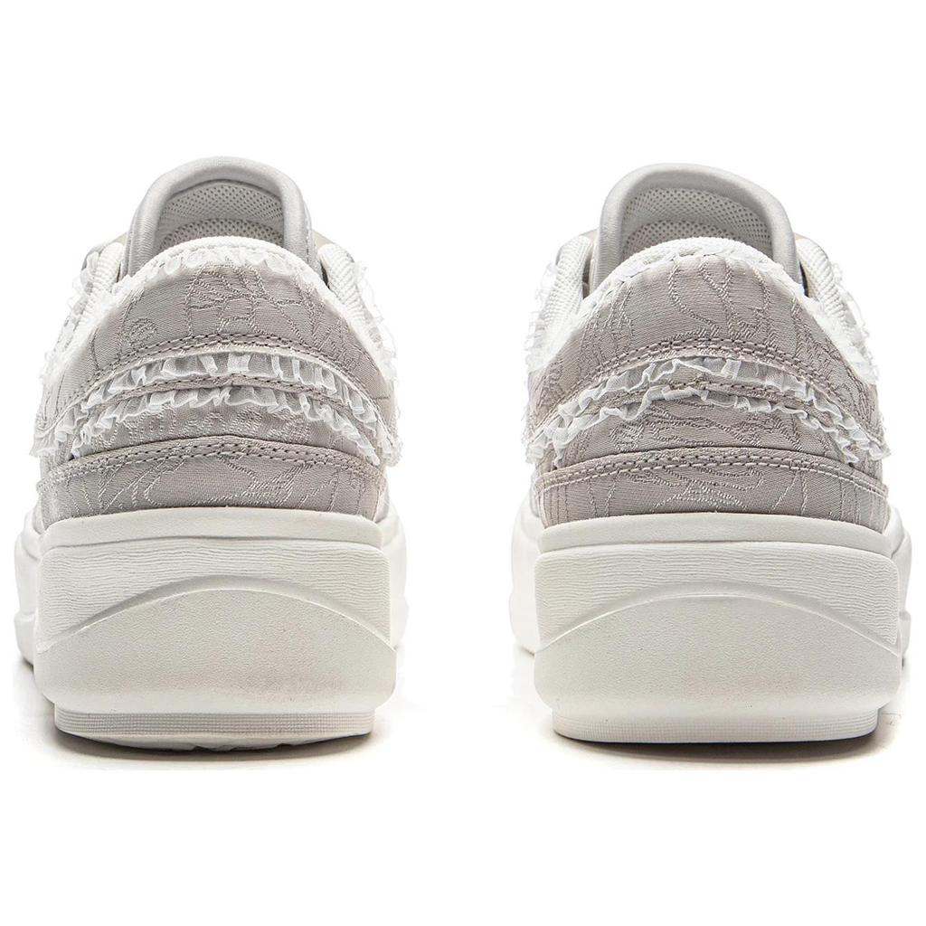 Li Ning Honey Thick Sole Platform Sneakers Classic Comfortable Trendy Non-Slip Wear-Resistant Low-Top Women Sneakers White Gray AGCV096-5