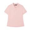 White Fashion Comfortable Simple Versatile Casual Knit Short Sleeve Polo Shirt Women Tops Light-Pink F11W523105F-PK