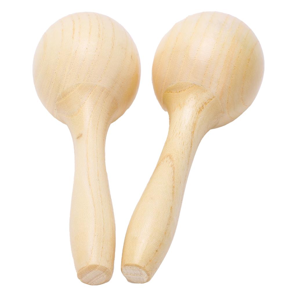 2Pcs Sand Hammer Early Education Instrument Wooden Toddler Percussion Musical Toy Set Kit