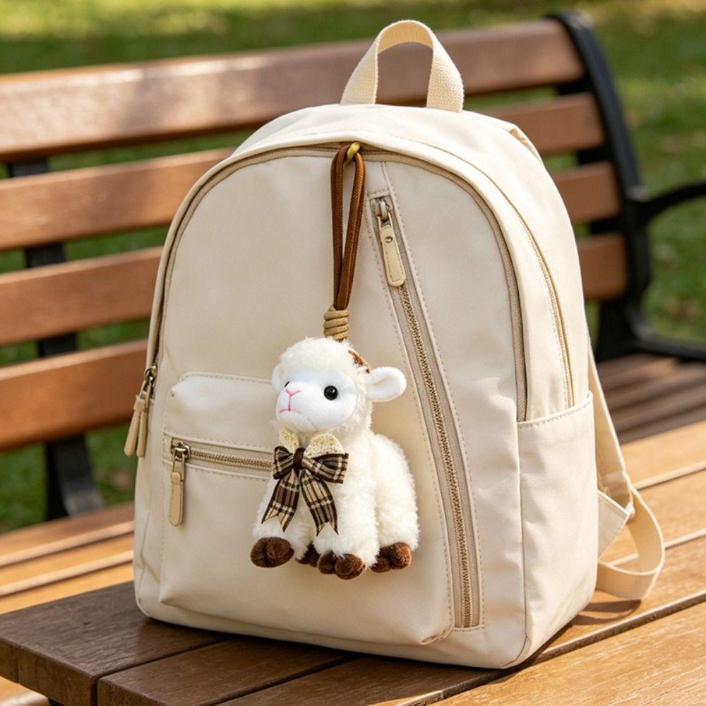 Kawaii Xinjiang Baby Lamb Doll DIY Sheep Plush Keychain Standing Lamb Pendant Bag Decoration