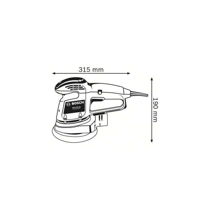 Ponceuse excentrique GEX 34-150 - BOSCH - 340 W - Vitesse constante - Pouvoir abrasif élevé