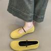 Vintage Mary Jane Shoes Women's 2025 Summer New Mori Women's Literary Matte Cute Round Head Shallow Mouth Beanie Shoes