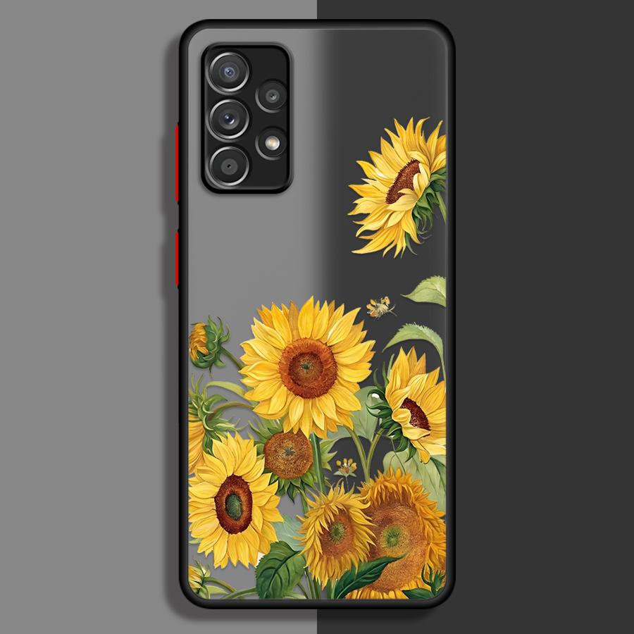 Цветок Подсолнух Чехол для Телефона для Samsung Galaxy A35 A56 A55 A34 A36 A54 A16 A15 A14 A23 A73 A33 A52S A72 A17 A52 A53