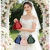 Leather Jewelry Storage Pouch Solid Color Velvet Drawstring Bag Candy Packaging Bag  Wedding Party