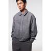 H M Loose Fit Tweed Jacket Dark Grey Melange