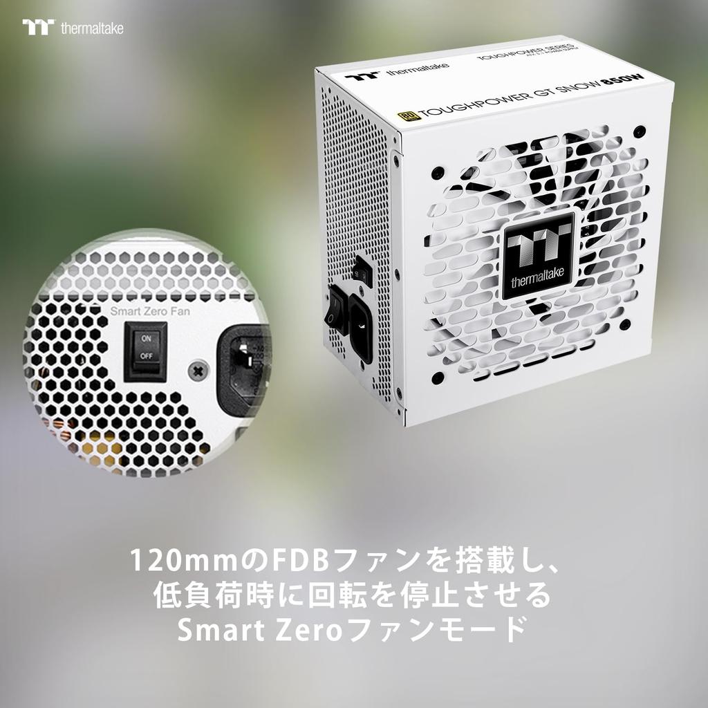Thermaltake TOUGHPOWER GT 850W Snow ATX 3.1/PCI Express 5.1 Compatible 80PLUS GOLD PC Power Supply Unit White PS-TPT-0850FNFAGJ-W PS1503