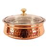 Сталь Медь Сервировочный Ханди со Стеклянной Крышкой 750 мл-Сервировочные Блюда Курица Бирьяни Овощи Дом