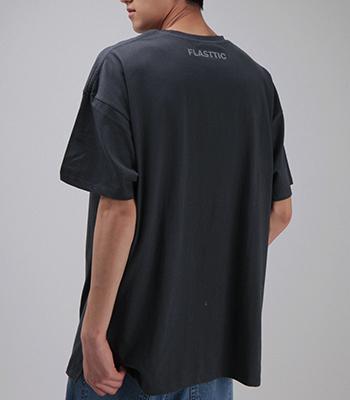 FLASTTIC Reflective Logo T-Shirt / Charcoal