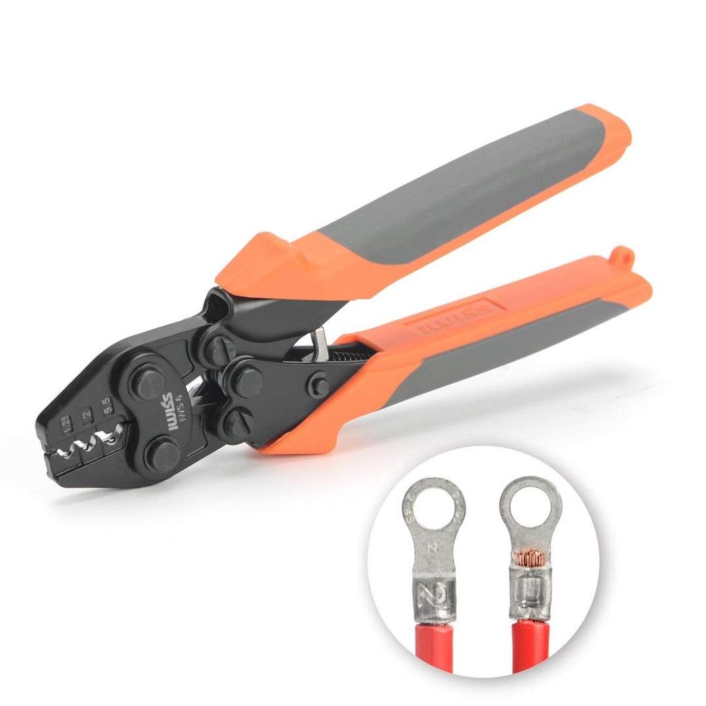 IWISS Crimping Tool for Bare Crimp Terminals and JIS Compatible IWS-6 Sleeves, Compliant, 1.25-5.5sq