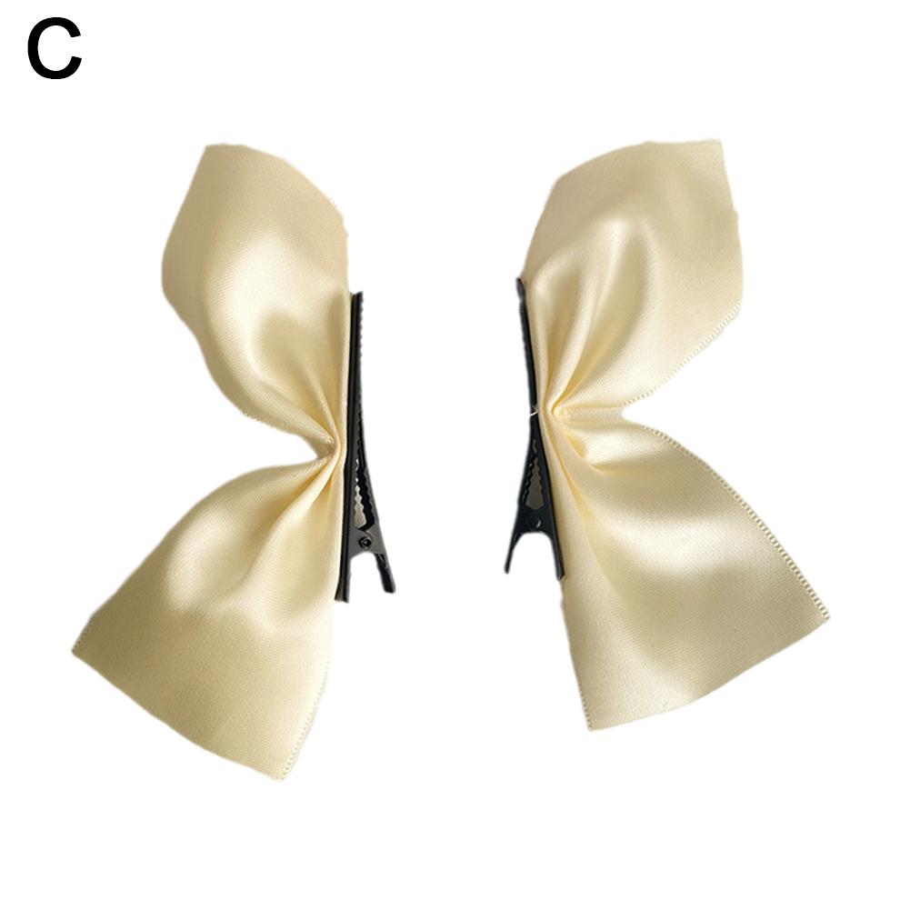 1 пара, черный шелковый бант, заколка для волос, заколка для волос для французских девушек, корейская заколка для волос Ji Soo, заколка для волос с бантом для девочек, аксессуары для волос