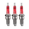 Plouluyt 3pcs D8TC 3 Electrode Spark Plug Racing Spark Plug with 3 Electrodes for