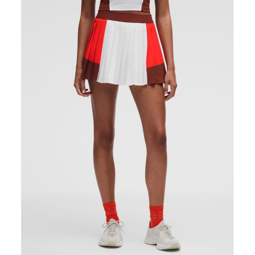 Lululemon Пальто Champ Плиссированная юбка для тенниса с высокой талией Wht Crye Cach