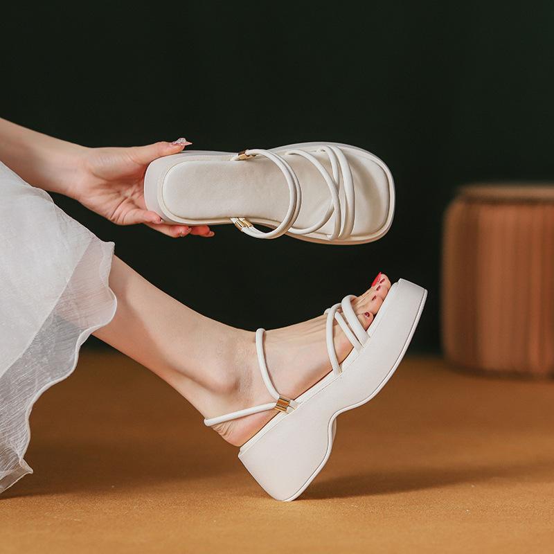 thick-soled muffin shoes, sandals, women's new summer models, height-increasing, small men wear high-heeled cool slippers